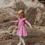 Rib Frilla Dress Ls | Frosty Pink Mekko Winter Wonders