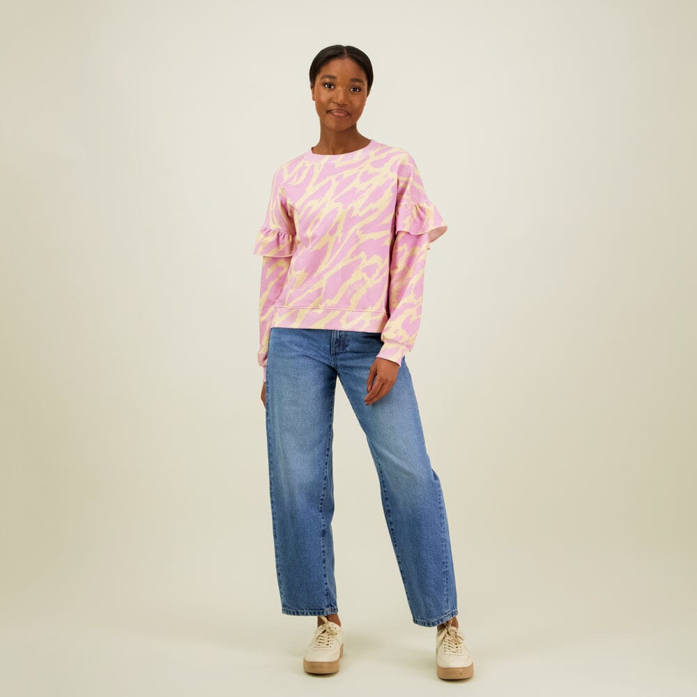 Sophy Frill Sweater -Collegepaita | Purple Aikuisten paita Can You Hear Me?