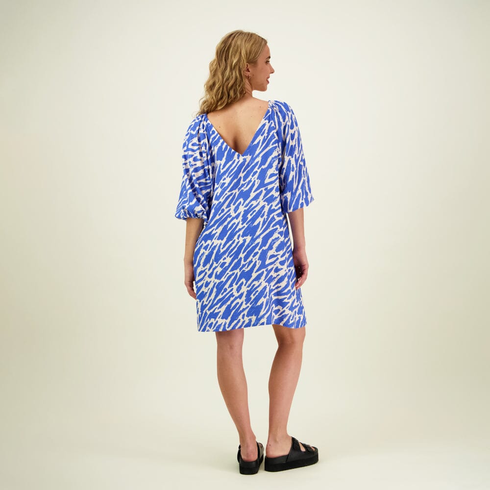 Sophy Volume Sleeve Tunic Dress -Mekko | Electric Aikuisten mekko C'est La Vie!