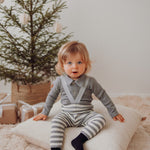 Striped Rib Brace Pants -Henkselihousut | Cloudy/Vanilla Housut Under the Same Moon