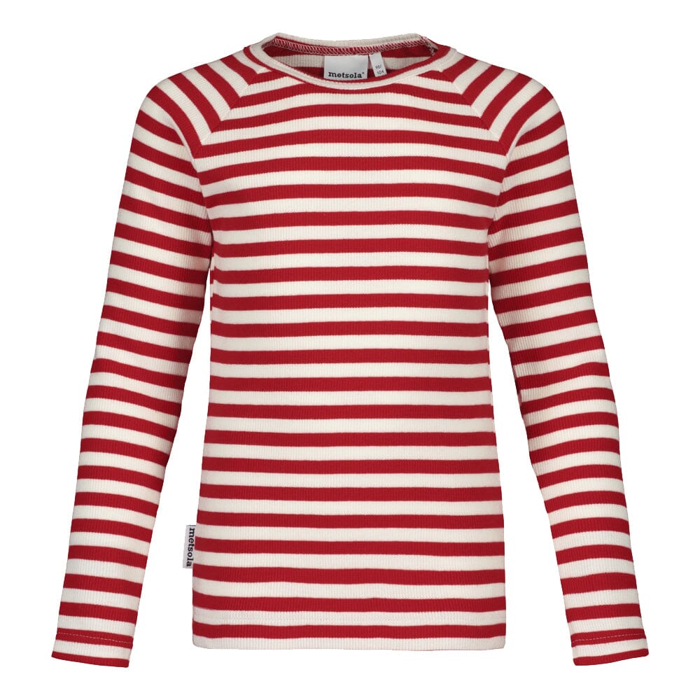 Striped Rib -Paita | Poppy / Vanilla Pitkähihainen paita Metsola