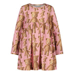 Teddy Bear Dress Ls | Warm Pink Mekko You Make Me Happy