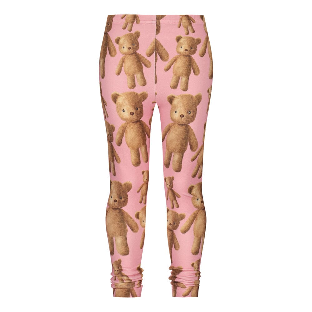 Teddy Bear Leggings | Warm Pink Housut You Make Me Happy