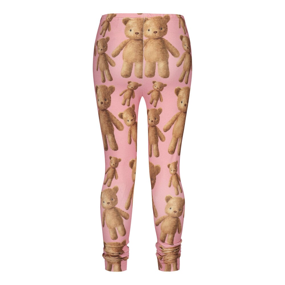Teddy Bear Leggings | Warm Pink Housut You Make Me Happy