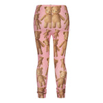 Teddy Bear Leggings | Warm Pink Housut You Make Me Happy
