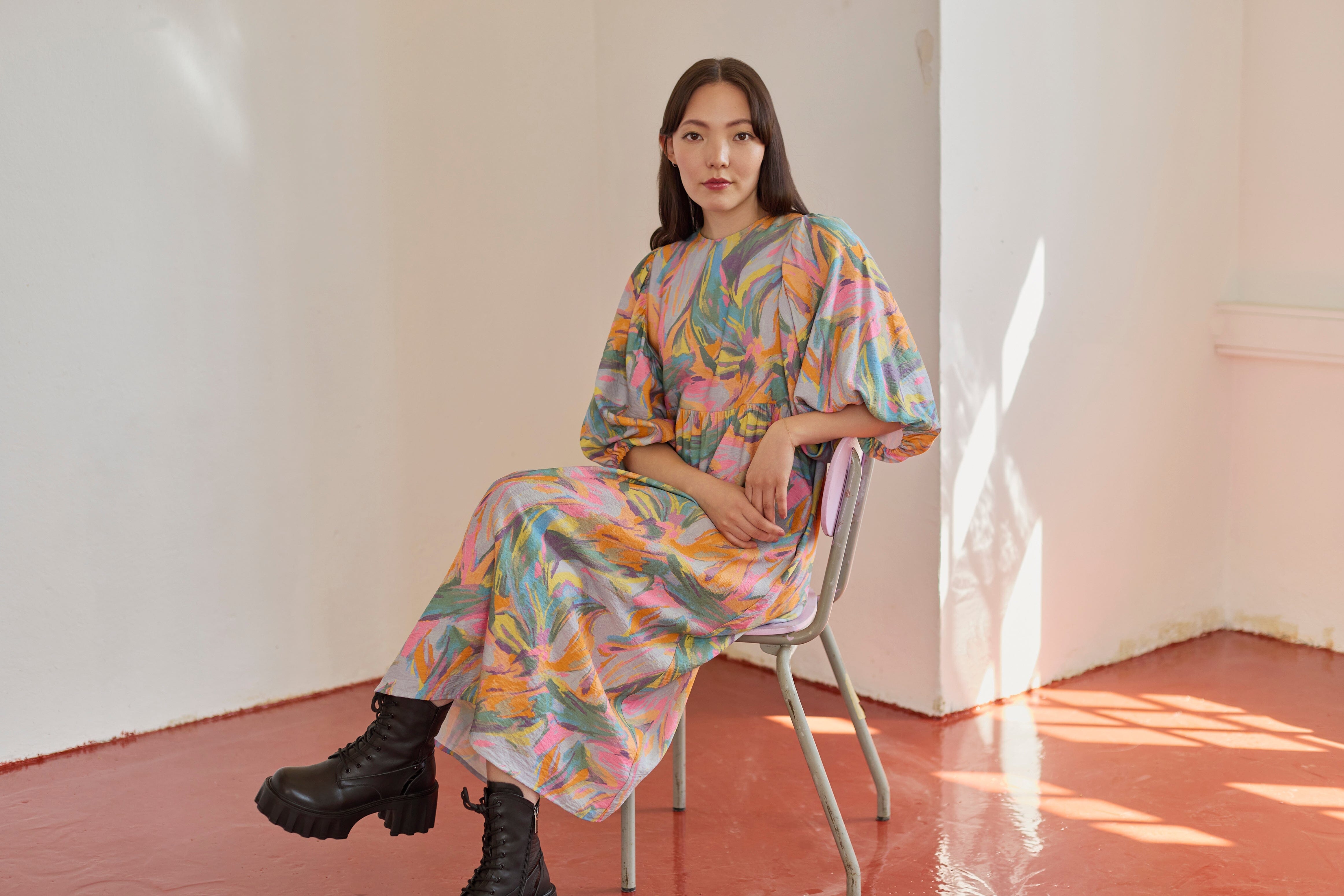 Utopy Volume Sleeve Midi Dress -Mekko Aikuisten mekko Can't Stop Dreaming