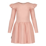 RIB FRILLA DRESS LS, PEONY Metsola