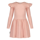 RIB FRILLA DRESS LS, PEONY Metsola